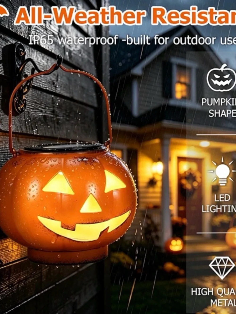 Halloween Decorations Outdoor Solar Lights Weatherproof Decor Lanterns Pumpkin V